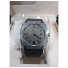 Bulgari-Octo Solotempo L'Originale Titanium NEW alligator BULGARI EXCLUSIVE-Grey,Dark grey