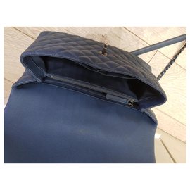 Chanel-Chanel Coco caviar bag-Navy blue