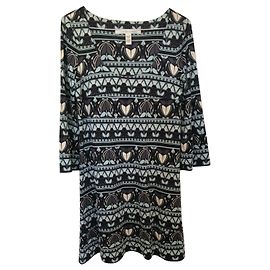 Diane Von Furstenberg DvF Latetia silk dress with Aztec pattern Blue Multiple colors