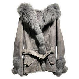 Italia Independent-Fur coat-Grey
