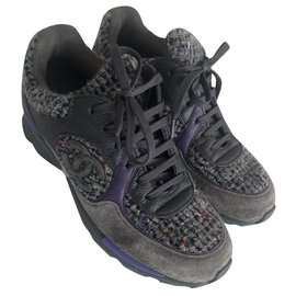 Chanel-SNEAKERS IN TWEED DI CHANEL-Grigio antracite