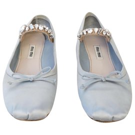 Miu Miu-Sapatilhas de ballet-Azul claro