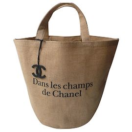 CHANEL Nova bolsa para colecionador de desfile de moda “In the Fields” MODELO GRANDE Bege