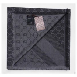 Gucci-GGWEB BUFANDA GUCCI STOLA antracita NUEVO-Gris antracita