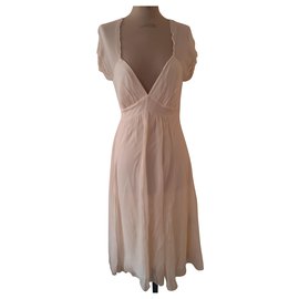 Autre Marque Jonathan Martin Seidenkleid Eggshell Aus weiß