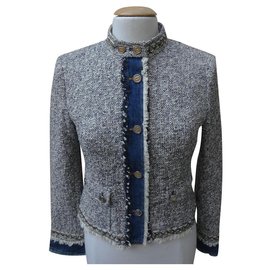 Dolce & Gabbana-Jackets-Blue,Cream