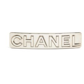 Chanel-CLIP DE PELO DE BARRA GRANDE DE PLATA-Plata