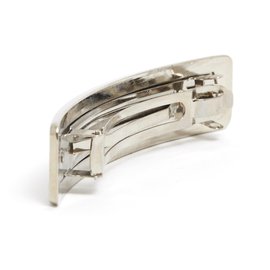 Chanel-LARGE SILVER BAR HAIR CLIP-Silvery