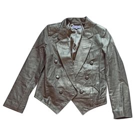 Circus & Co Golden Leather Jacket Golden