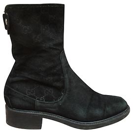 Botines Gucci de ante negro 38 IT Negro