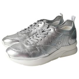 Liu.Jo Silver Leather Sneakers White Silvery White
