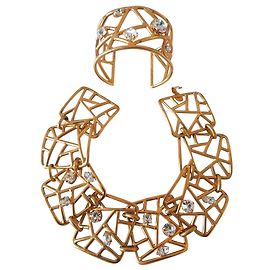 Jean Louis Scherrer Colar e pulseira Jean-Louis Scherrer Haute Couture 1995 Dourado