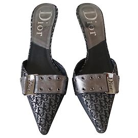 Christian Dior Mules Black Grey