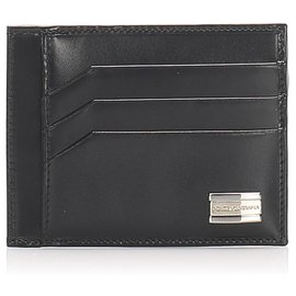 Autre Marque-Dolce&Gabbana Black Leather Card Holder-Black