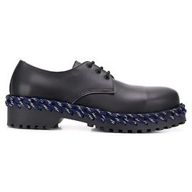 Balenciaga Schwarze Leder Derby Schuhe Schwarz