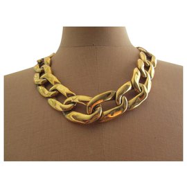 Yves Saint Laurent-collana girocollo, maglia piatta.-D'oro