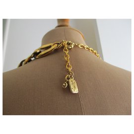 Yves Saint Laurent-collana girocollo, maglia piatta.-D'oro