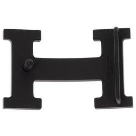Hermès-Boucle ceinture Hermès 5382 en PVD noir mat-Noir