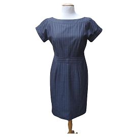 Vestido Giorgio Armani de seda e lã Multicor