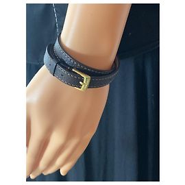 Lancel leather bracelet chocolate brown Brown