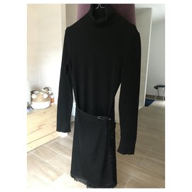 Autre Marque-Très belle qualité robe laine-Noir