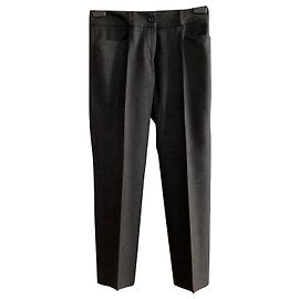 Yves Saint Laurent Pantalón de lana gris oscuro Gris antracita