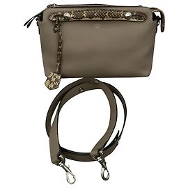 Fendi By The Way Tasche Leder Beige Grau Schlangen Details Andere