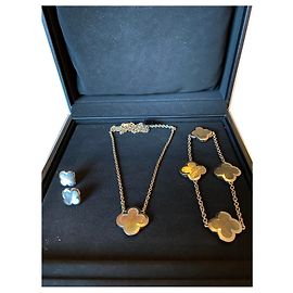 Van Cleef & Arpels Alhambra Pure Or Blanc 18k et Nacre Grise Gris