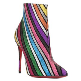 Christian Louboutin-Christian Louboutin Multi So Kate Booty 100 Suede Leather Boots-Multiple colors
