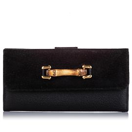Cartera Gucci de ante de bambú negro Negro