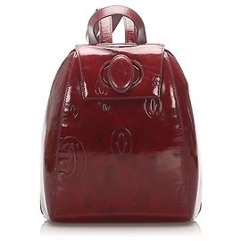 Cartier Red Happy Birthday Lackleder Rucksack Rot Bordeaux