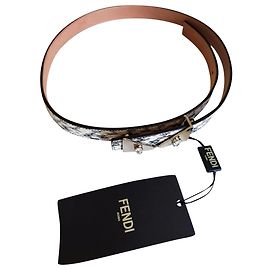 Magnifique ceinture en python crystal bugs fendi Beige