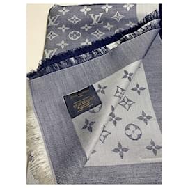 Louis Vuitton-Châle en jean Louis Vuitton Monogram-Bleu
