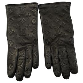 Louis Vuitton Monogram Shadow Classic gloves size 9.5 Black