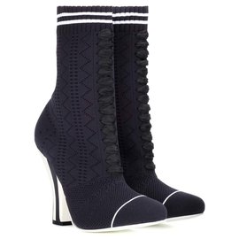 Fendi-"Fendi Freedom Mules" to "Rockoko Runway Boots"-Black,White