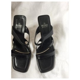 Fendi-Fendi Kid Nero high heeled sandals / mules-Black