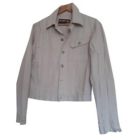 Jaqueta Jean Paul Gaultier de algodão cor eggshell XXL Fora de branco