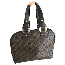 Louis Vuitton Alma Eclipse Handbag Dark Brown Leather Dark brown