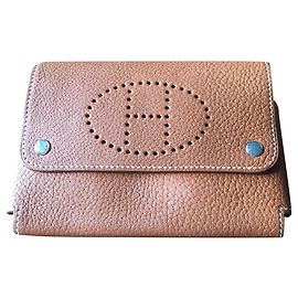 Hermès Card or glasses case Caramel