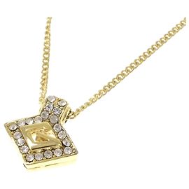 Givenchy Collier à pendentif strass or avec logo G Doré