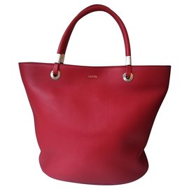 Lancel-Handbags-Silvery,Red