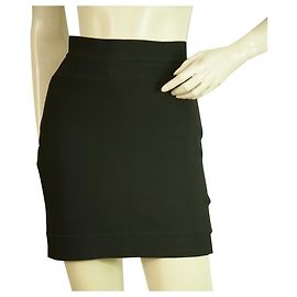 Herve Leger Black Signature Bandage Elasticated Mini Skirt size S Black