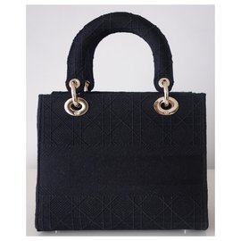 Dior-Lady D-Lite mittlere Tasche-Schwarz