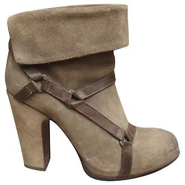 Bottines Sartore Beige Daim Taille 35 Beige