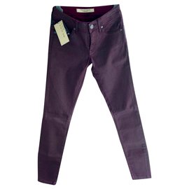 Burberry Brit Pantalones Burdeos