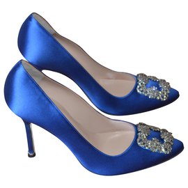 Manolo Blahnik-Manolo Blahnik Pumps Hangisi NEU 105 MM. 39 EU-Blau