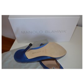 Manolo Blahnik-Manolo Blahnik Pumps Hangisi NEU 105 MM. 39 EU-Blau