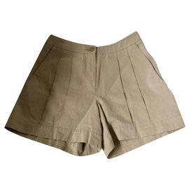 Blumarine-Shorts de algodão bege-Bege