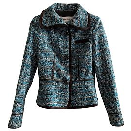 Jaqueta multicolor bouclé de lã Enrico Coveri Multicor