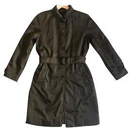Prada Nylon Trench Coat Olive Green Olive green
